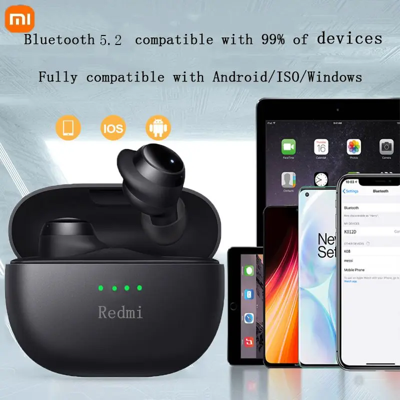 

Xiaomi Redmi Buds TWS Bluetooth 5.2 Earphone Headset IP54 18 Hours Battery Life Mi Ture Wireless Earbuds