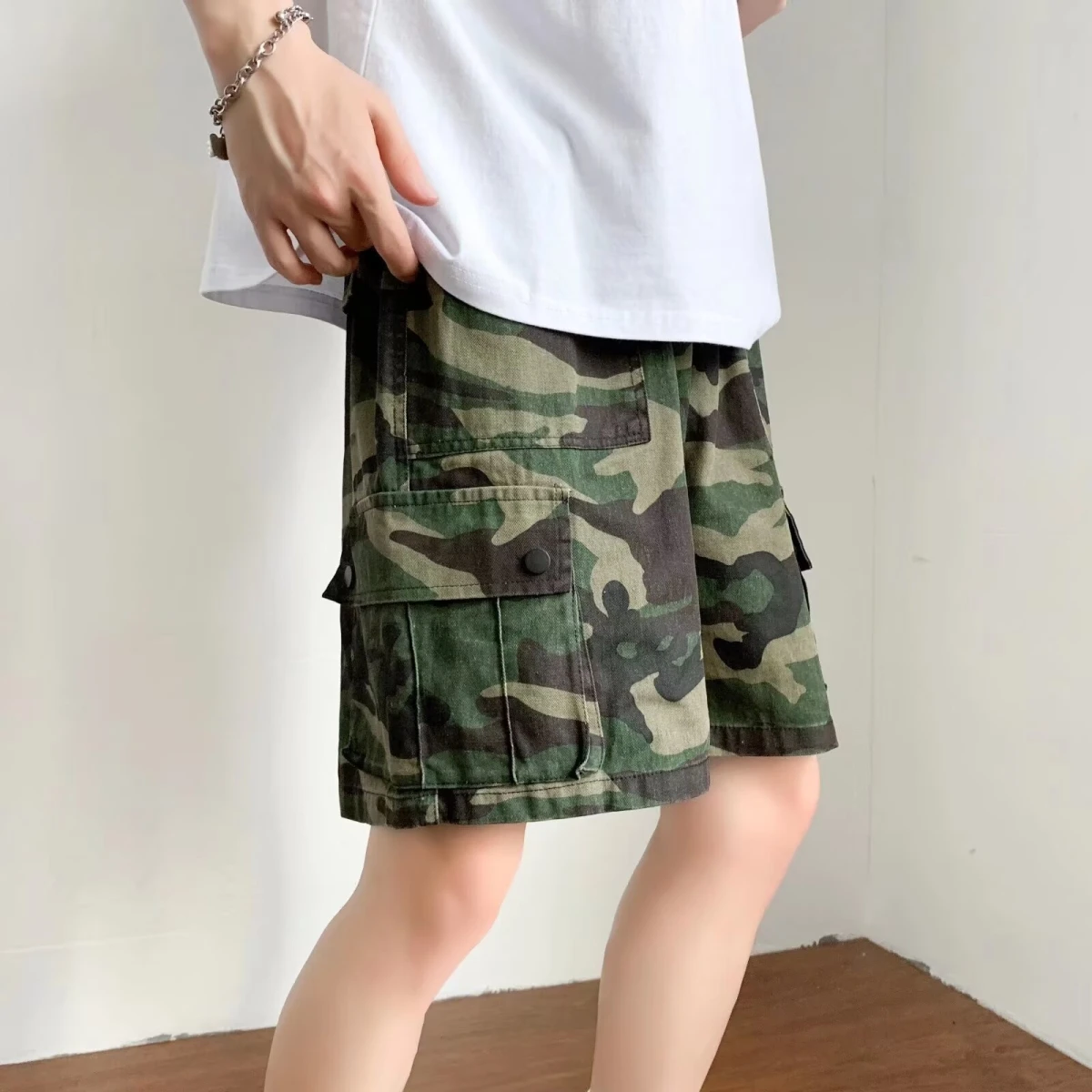 

Повседневная рабочая одежда, мужские свободные уличные брюки с прямыми штанинами, ретро с эластичной резинкой на талии, молодежные энергетические брюки