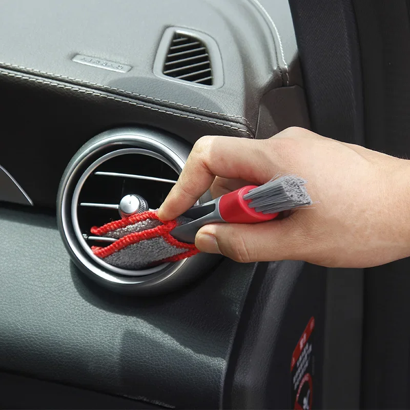 Double Head Car Detail Cleaning Brushes Car Air Vent Cleaning Conditioner Grille Duster Wipe Brushes Car Interior Cleaning Tools