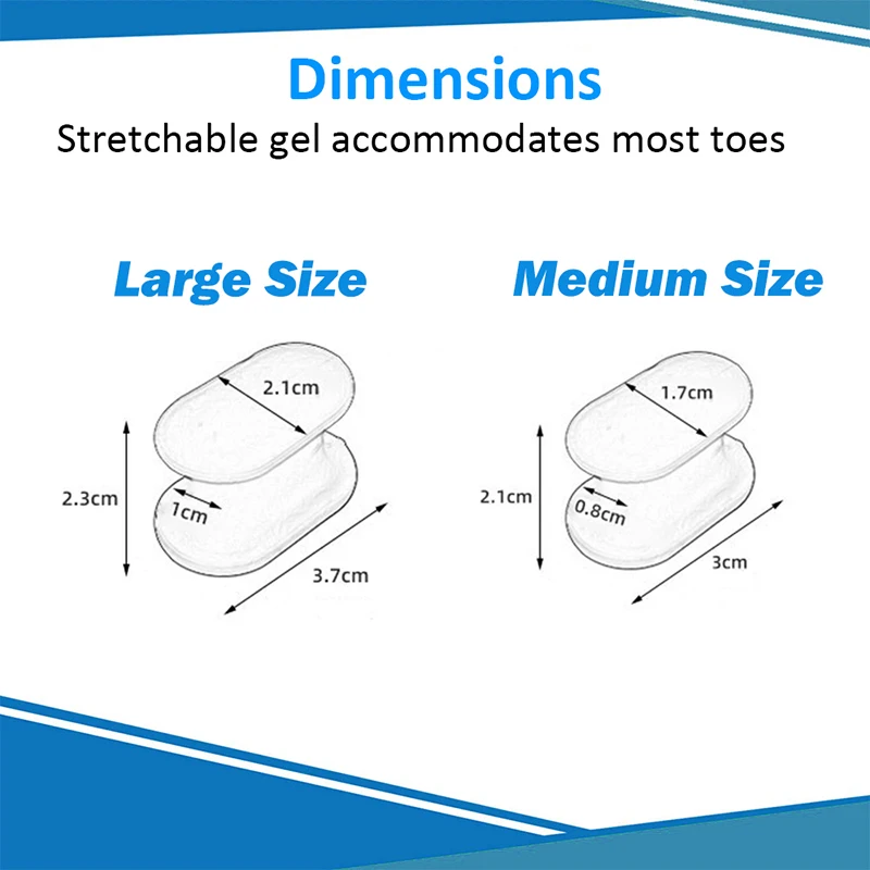 Pexmen 2/4Pcs Gel Toe Separators Bunion Pads Toe Spacer for Overlapping Crooked Toes Calluses Corns Bunions for Men and Women