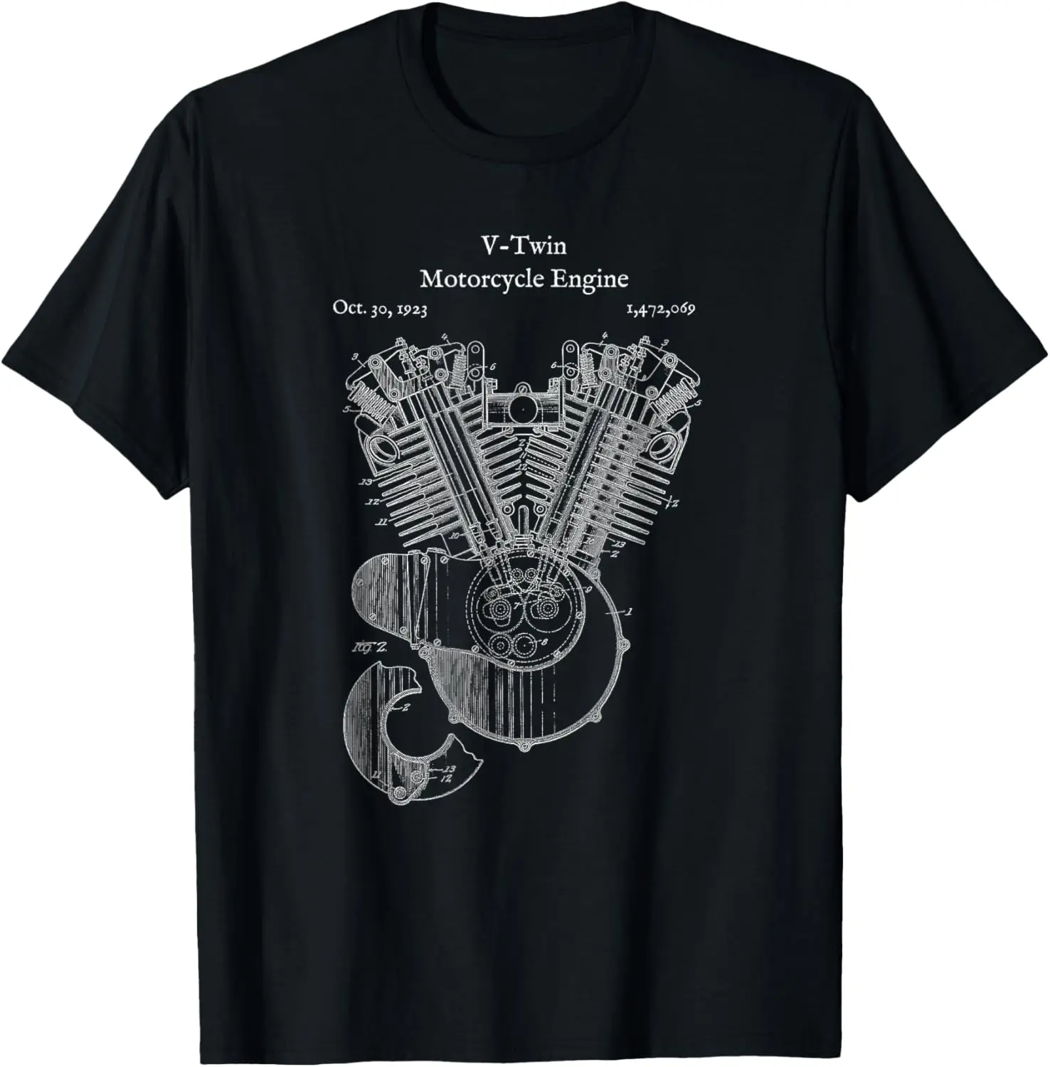 

Vintage V-Twin Motorcycle Engine Shirt - Street Bike Tee T-Shirt Motorcycle