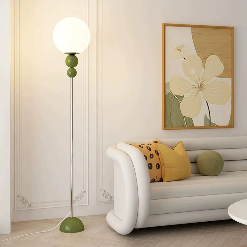 Nordic Minimalist Creative Flower Bud Mushroom Vertical Atmosphere Floor Lamp for Bedroom Living Room Clothing Store Creamy Wind