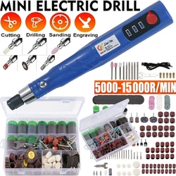 Mini Drill Cordless Electric Drill Grinder Rechargeable Removable Battery Engraving LED 3 Speed Rotary Tool Dremel Engraver