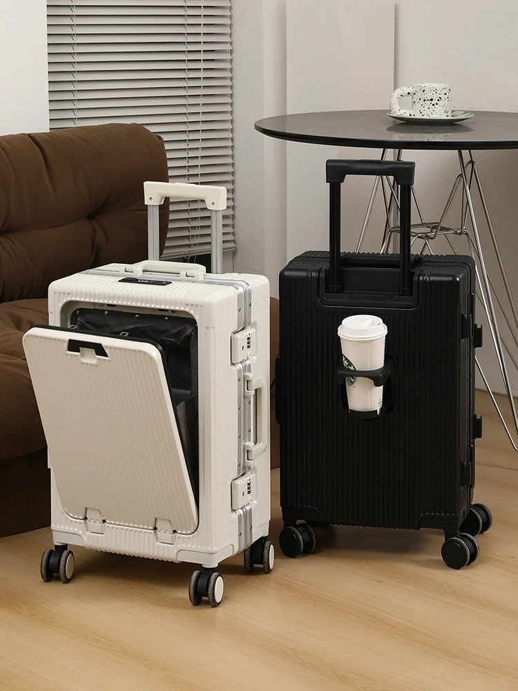 多機能旅行スーツケース 20 インチアルミフレーム大容量ホイールスーツケース男性と女性のためのチェックイン荷物