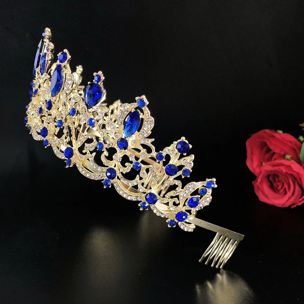 

Bridal Crown Headband Rhinestones Zinc Alloy Wedding Headdress Bride Tiara Elegant Girl Special Occasions Durability Comfort