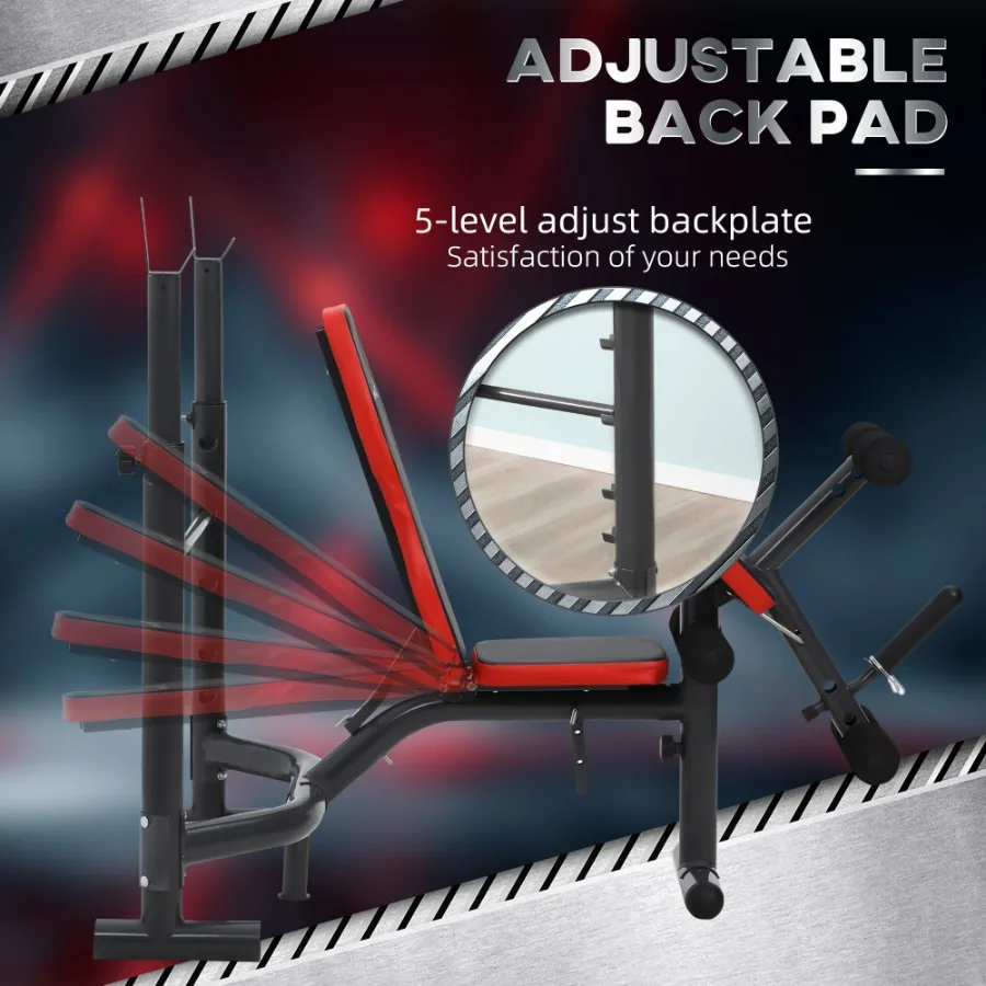 ม้านั่งออกกำลังกายแบบปรับได้อเนกประสงค์สำหรับงานหนัก พร้อมอุปกรณ์เสริมสำหรับบริหารกล้ามเนื้อขาและแขน