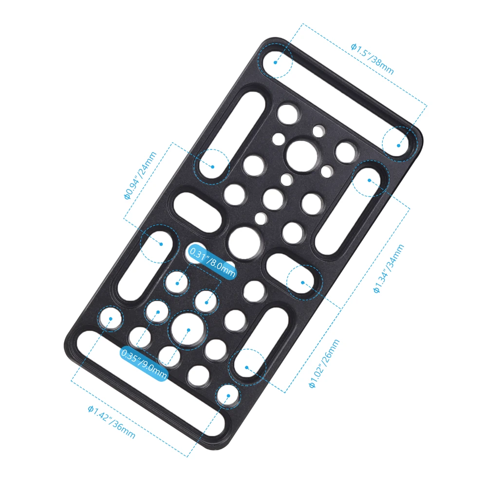 ARTCISE CP100 Cheese Plate Camera Mounting Plate with 1/4"& 3/8" Universal Type Positioning Hole Expansion Cheese Plate