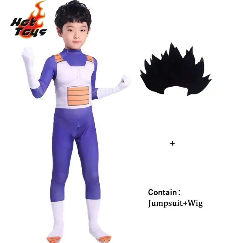 Косплей Костюм Гоку Вегета-мальчик Косплей Костюм Гоку Сон Герой Парики Улыбающая комбинация Одеваются