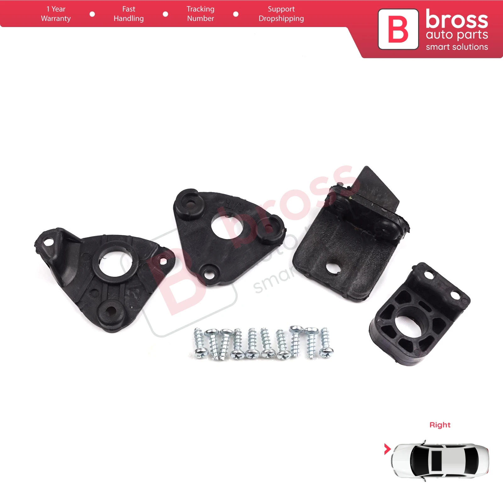 

BHL527 Headlight Holder Mount Repair Bracket Tab Set Right Side for VW Caddy MK3 2K 2C Touran MK1 1T3 2010-2015 2K5998226