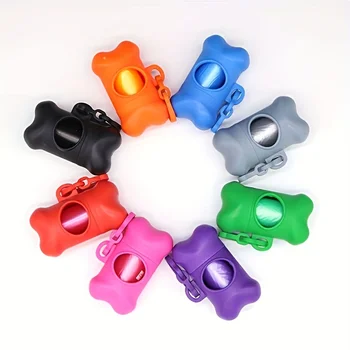 Bone Shaped Dog Waste Bag Holder Portable Pet Poop Bag Dispenser 1