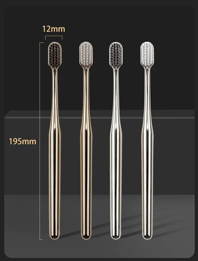 Toothbrush soft bristles advanced household set electroplated two-color wide head adult cleaning independent packaging