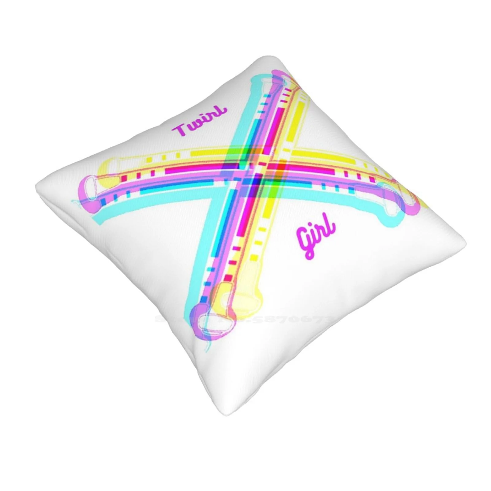 Twirl Girl Baton Twirler Home Sofa Car Waist Throw Pillowcase Color Guard Batons Baton Twirler Baton Twirling Drum Majorette