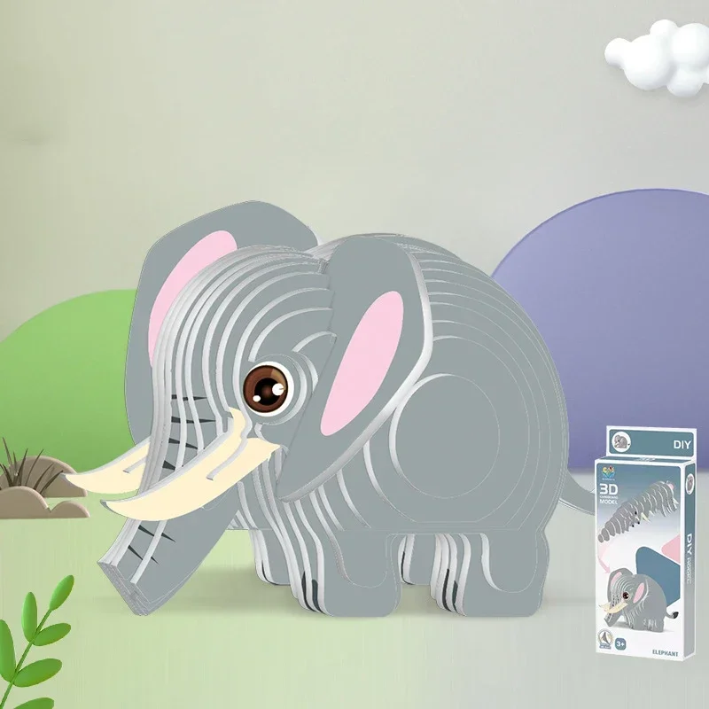 Animal 3D Paper Puzzle For Kids Educational Montessori Toys Funny DIY Manual Assembly Three-dimensional Model Toy For Boy Girl