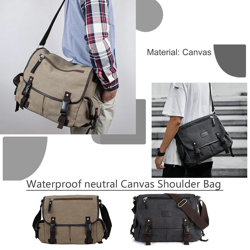 

Unisex Crossbody Bags For Men Multi Pockets Satchel Handbags Water Resistant Messenger Handbags Adjustable Strap for School Work
