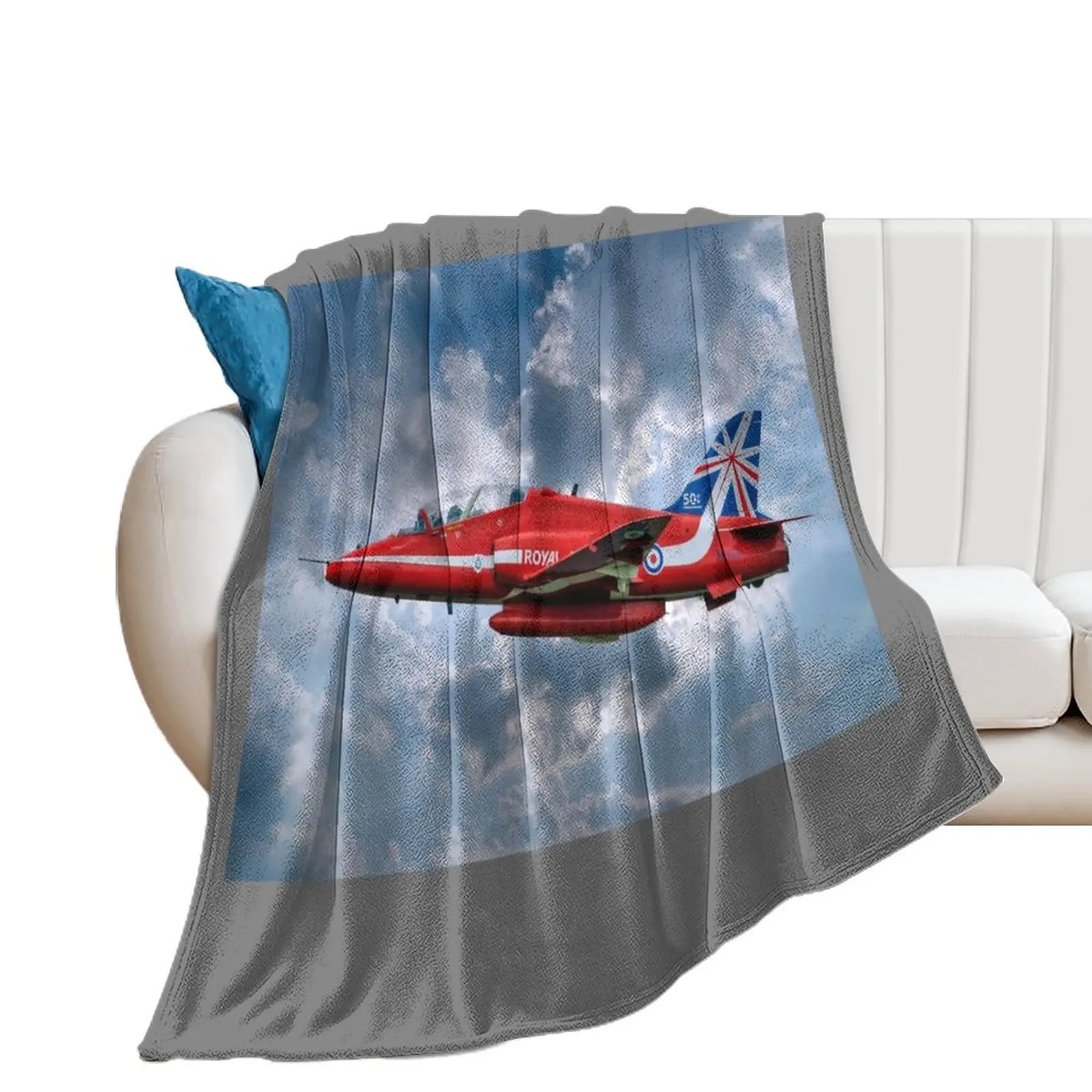 Hawk T1A Red Arrows - 50 Display Season Colours Throw Blanket Decoratives heavy to sleep Blankets