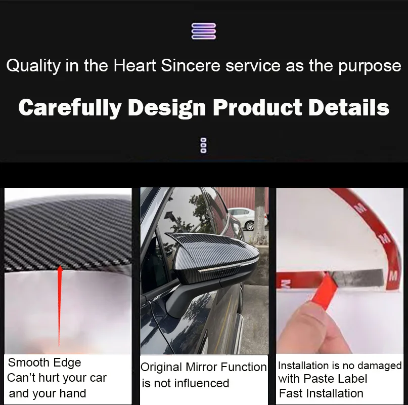 2 قطعة لصق الجانب مرآة الرؤية الخلفية غطاء قبعات لمعان الأسود الكربون لشركة فولكس فاجن ID.4 ID.4X ID.4 Crozz اكسسوارات السيارات ملصقات السيارات #3