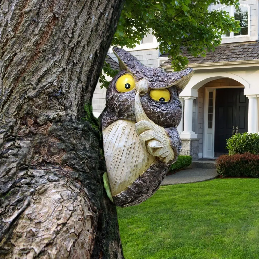 

Creative Resin Owl Tree Hanging Simulated Cute Animal Ornaments Statue Personified Waterproof Miniature Figurine Sculpture Home