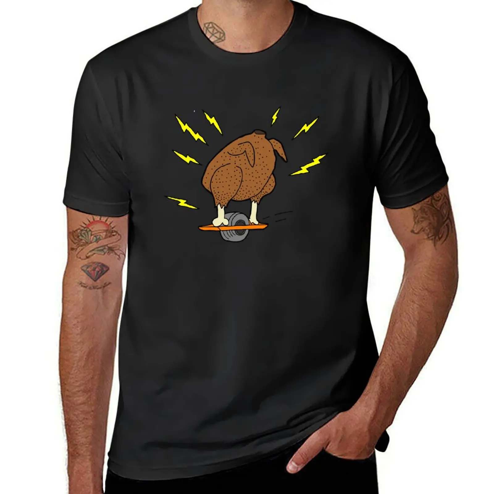 funny chiken ride a onewheel T-Shirt tees summer clothes t shirts men