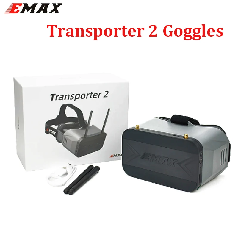 Emax Transporter 2 gogle z podwójnymi antenami 5.8Ghz 4.3 cali okulary FPV Tinyhawk okulary gogle dla RC FPV Racing Drone