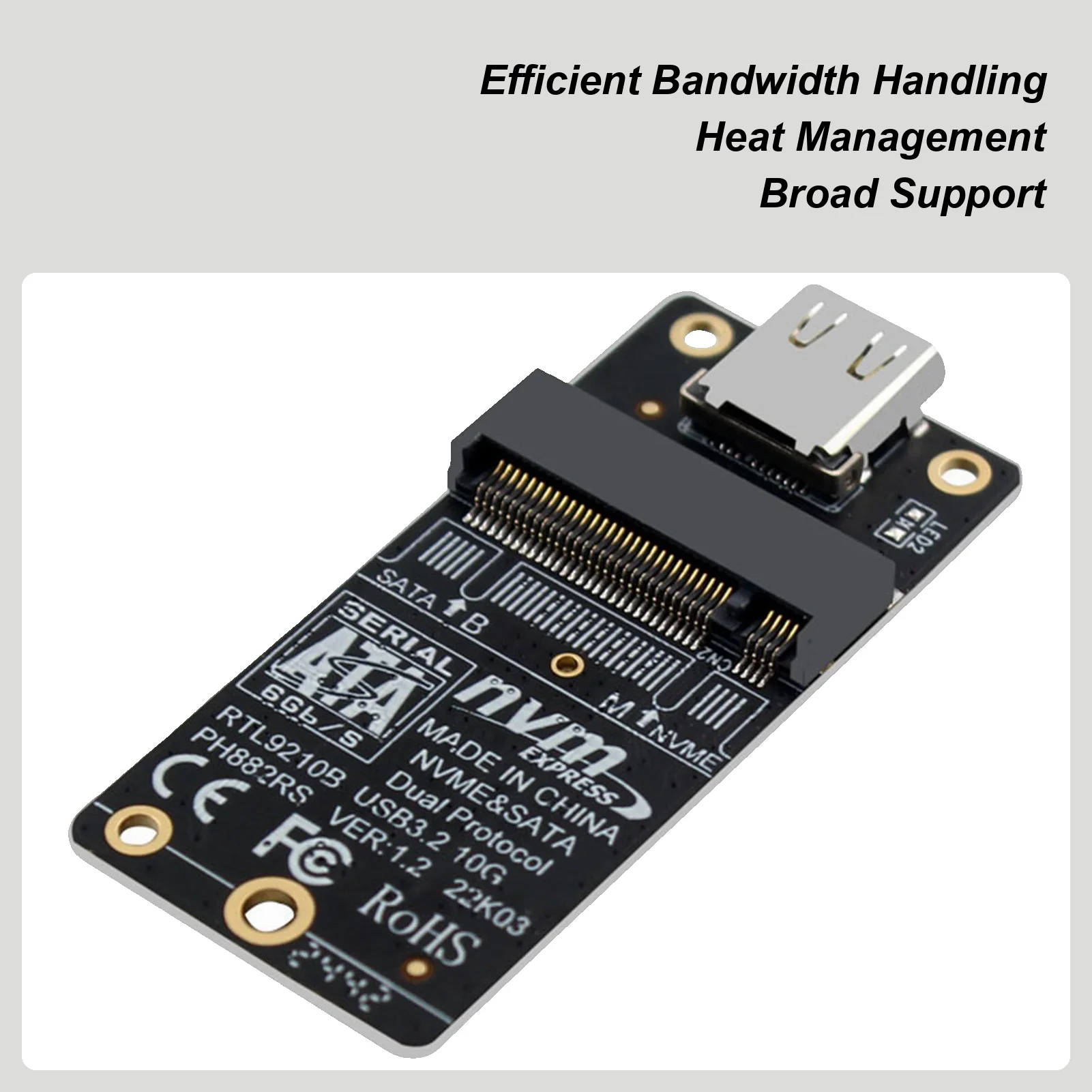 

Жесткий диск, высокоскоростная переходная плата M.2 до Type-C, 10 Гбит/с, серверный жесткий диск для модификации компьютера, ноутбука, эффективное нагревание