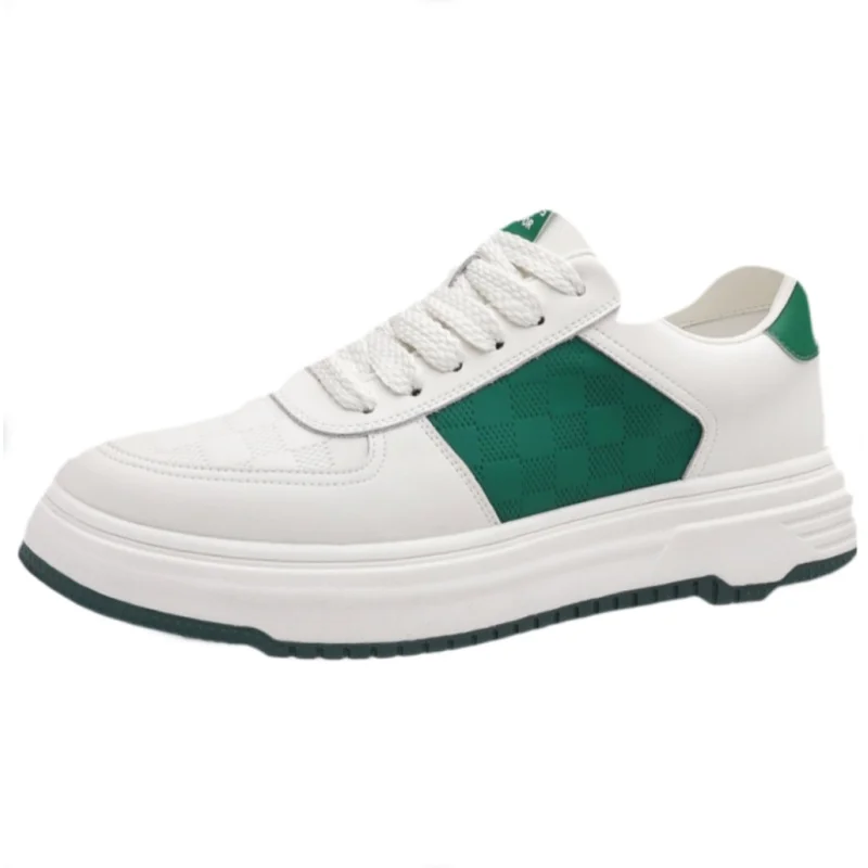 

High Quality New Summer Men's White Sneakers Thick Bottom Fashion Skate Shoes Soft Sole Casual Outdoor Sports Shoes Wholesale