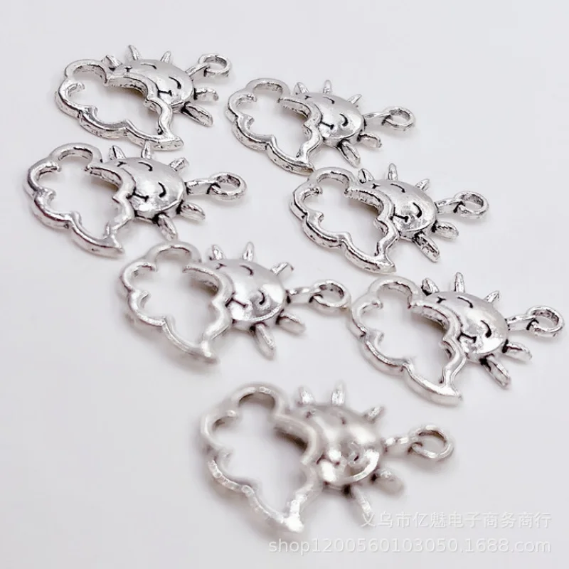 Factory Direct Sales 100Pieces 16*21mm Ornament Sun Clouds dCreative Necklace Earrings Clothing Bag Pendant