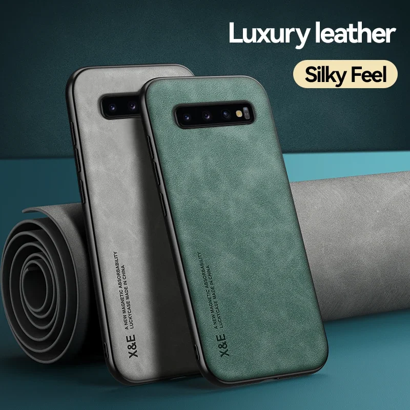 For Samsung Galaxy S8 S9 S10 Plus Case Luxury Leather Magnetic Car Holder Phone Case For Samsung S10E Note 8 9 10 Back Cover