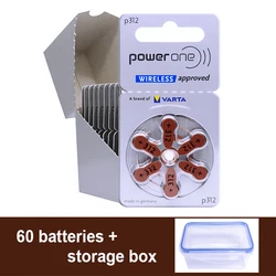 60x Powerone Hearing Aid Batteries 312 a312 P312 PR41 Germany 1.45V High Power Zinc Air Cell Button Battery for ITC Hearing Aids