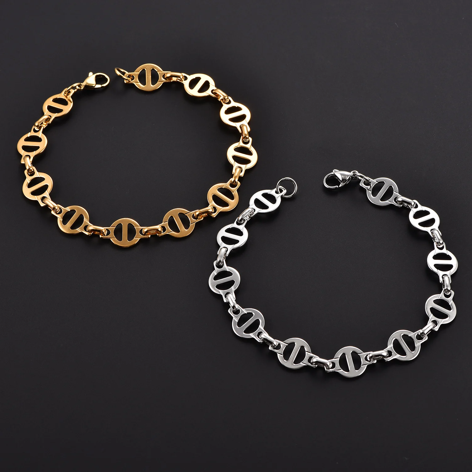 Personalisierter Schweinsnase-Anhänger, Leichter, Beliebter Schmuck für Damen und Herren, Charm-Armbänder aus Edelstahl – Detail 1