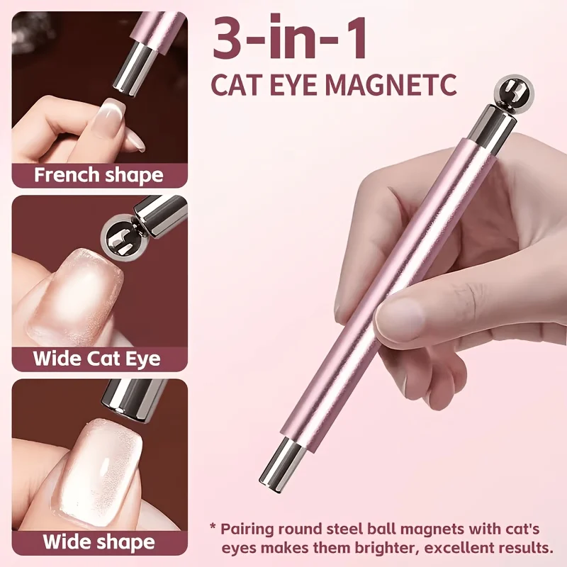 9Pcs Cat Eye Nail Art Magnet Set Magic Magnetic Wand Stick For Gel Polish Heart French Smile Line Design Manicure Tools Kit