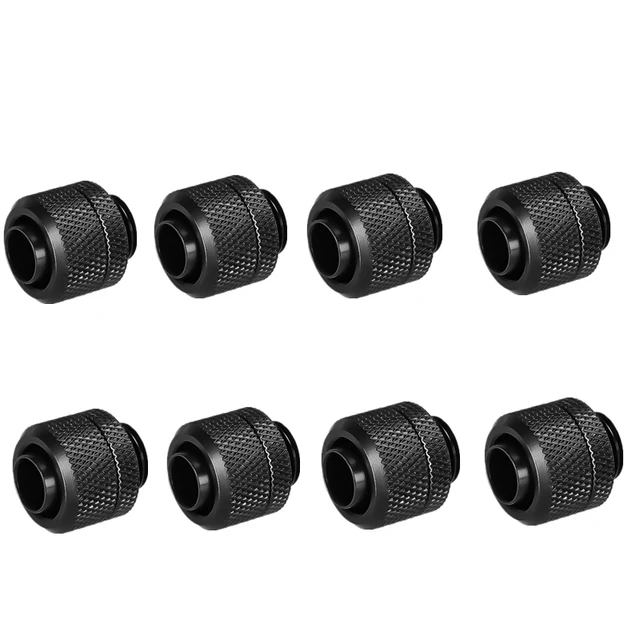 

PC Water Cooling 10x13mm/10x16mm Hose Tube Fitting Soft Pipe,G1/4'' Water Cooler Connector Accessories,Black/Silver