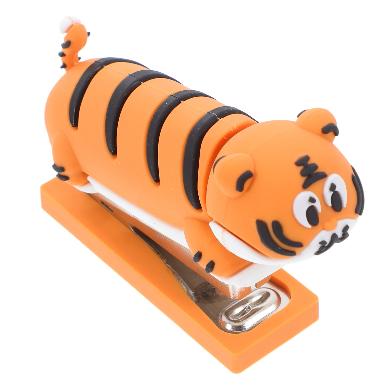 Cute Tiger Animal Shaped Stapler Compact Lightweight Portable Mini Desk Kids Classroom Use Cartoon Design Creative Office Tool
