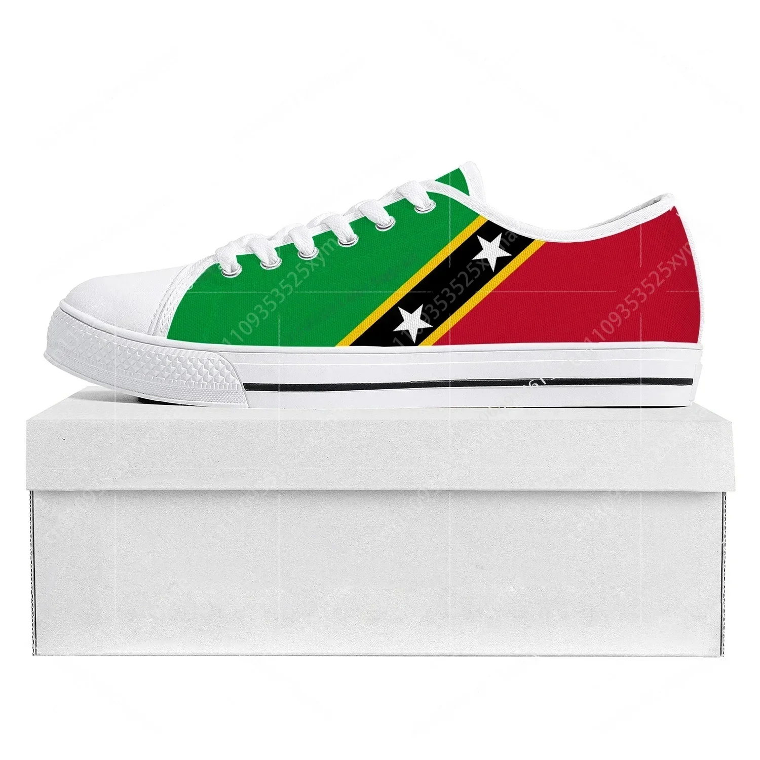 St Kitts and Nevis Flag Low Top High Quality Sneakers Mens Womens Teenager Canvas Sneaker Prode Casual Couple Shoes Custom Shoe