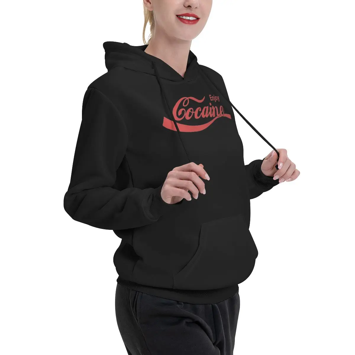 استمتع بغطاء للرأس للزوجين من الكوكايين للرجال والنساء بلوفر كاجوال وبلوزات عصرية بأكمام طويلة ملابس الشارع للخريف والشتاء #2