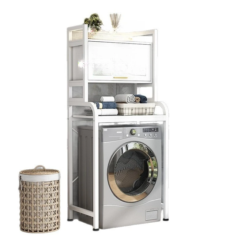 

Roller washing machine rack Balcony sunscreen Washing machine rack Living room cabinet