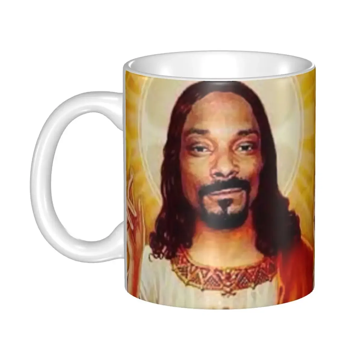 Personalized Snoop Dogg Goes Jesus Coffee Mugs DIY American Music Rapper Ceramic Milk Tea Cups