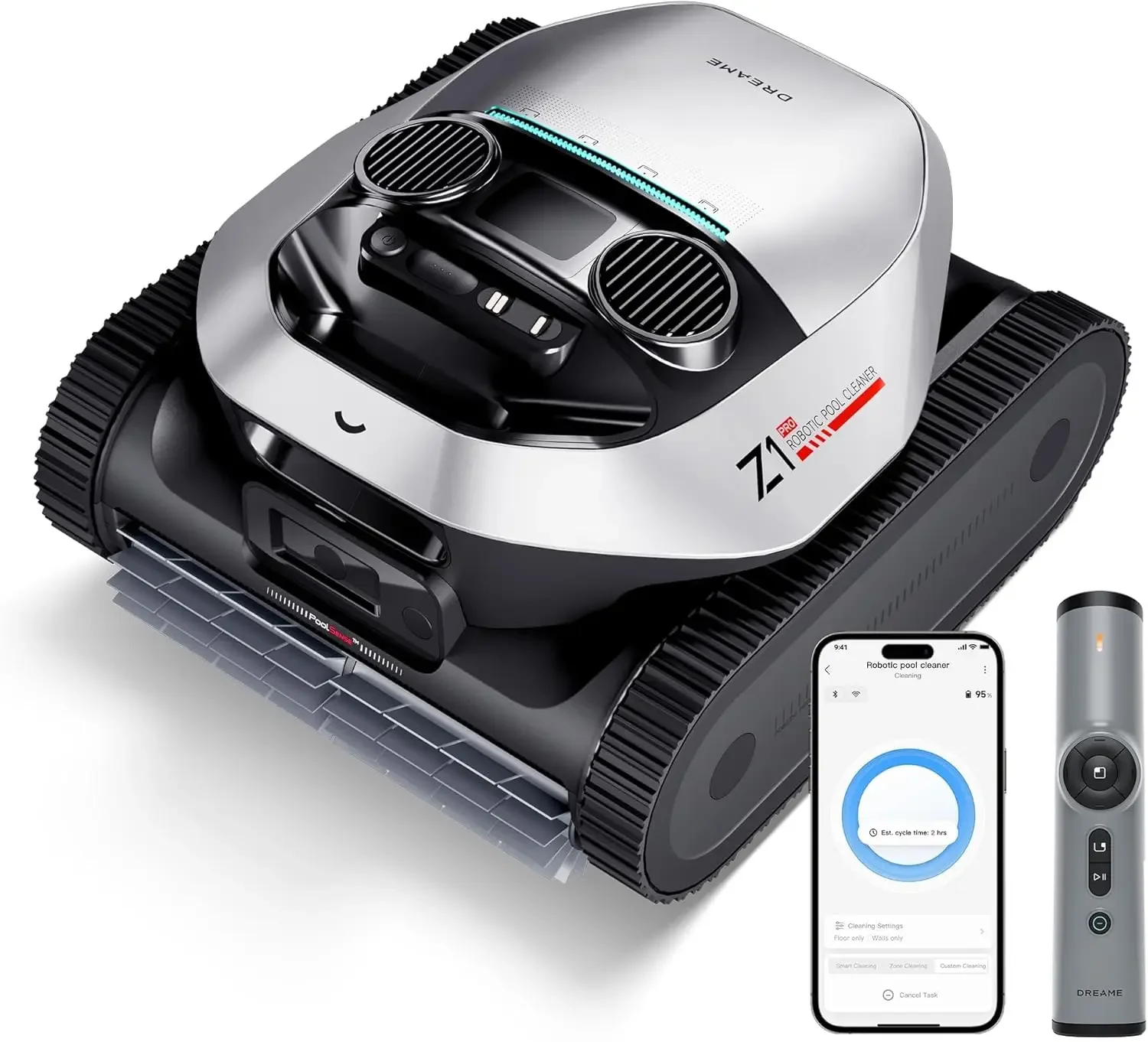 

Z1 Pro Cordless Robotic Pool Cleaner, LiFi & APP Control, 8000 GPH Suction, Wall & Waterline Cleaning, UP to 180+ min, Auto-Retr