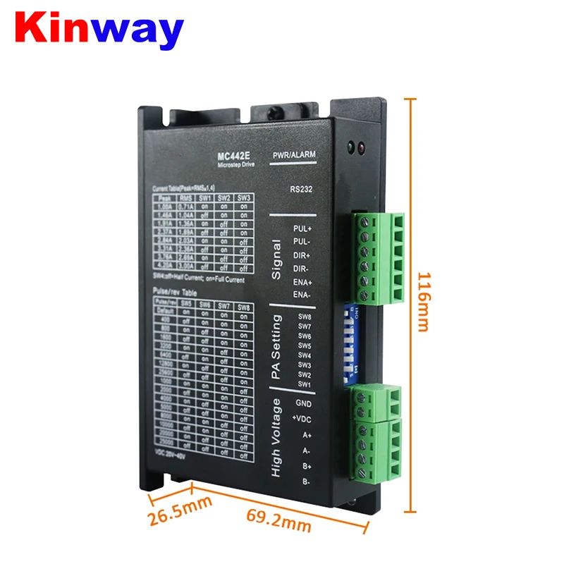 Kinway MC442E 2 phase stepper motor driver 4.2A match for Nema 17 Nema 23 stepper motor for cnc machine