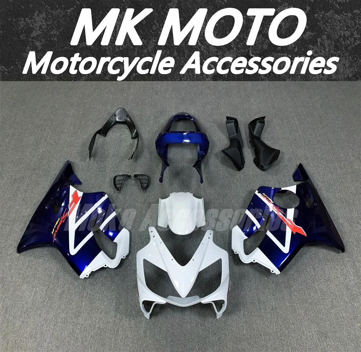 

Moke moto Motorcycle Fairings Kit Fit For Cbr600f F4i 2001 2002 2003 Bodywork Set High Quality ABS Injection White Blue