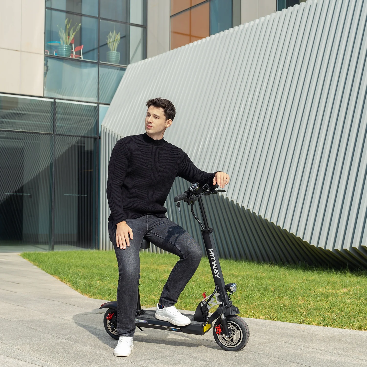 Intelligent Library HITWAY EU Warehouse Stock Electric Scooter 800W 10Ah 45km/h Brushless Motor Foldable With Seat For Adult - Image 6