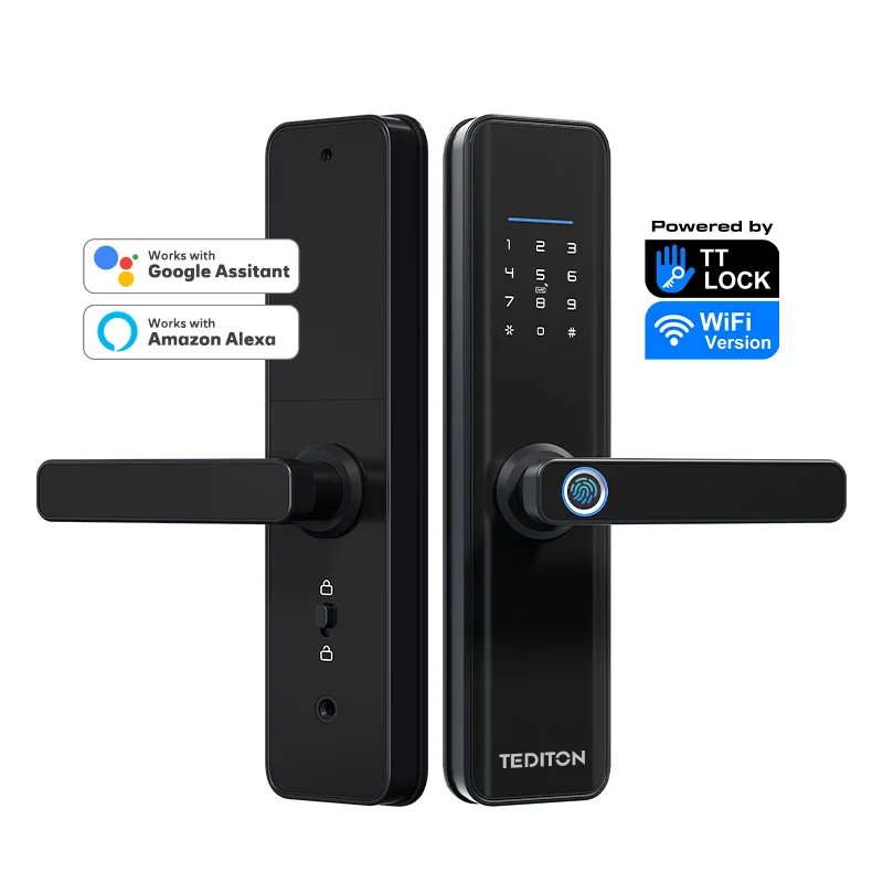 Ip65 Oem Key 6068 Digital Porton Smart Glass Door Lock Ttlock Cerradura Inteligente Con Wifi Alexa