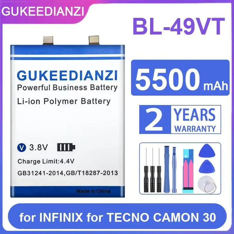

Mobile Phone Battery BL-49VT 5500mAh Fast Charging For Infinix For Tecno Camon 30