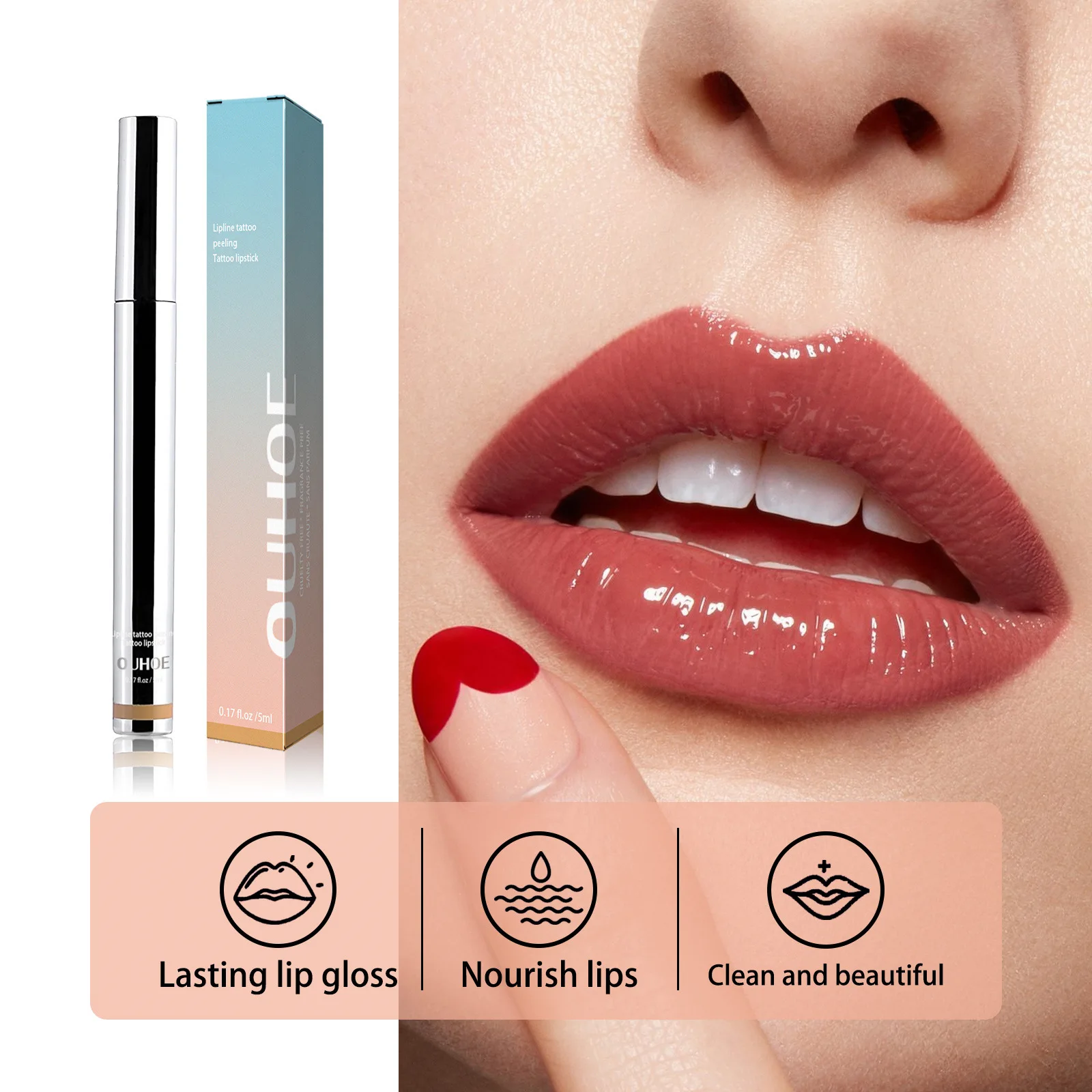 Peel Off Lip Liner Tattoo Pen Lápis labial à prova d'água de longa duração Antiaderente Matte Lipliner Hidratante Maquiagem Lipgloss Cosméticos