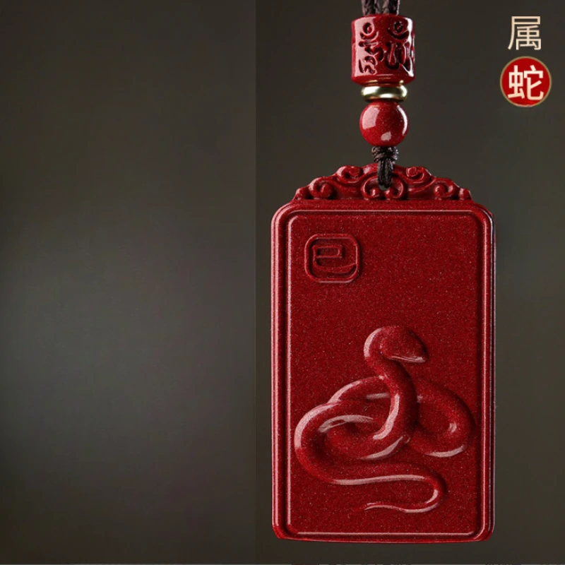 Liontin pasir tasbih Buddha Cinnabar