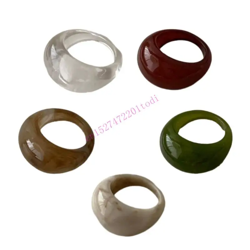 M76B MODERN RESIN RINE Smooth surfaces bijoux Gift plusieurs nuances conception élégante légère