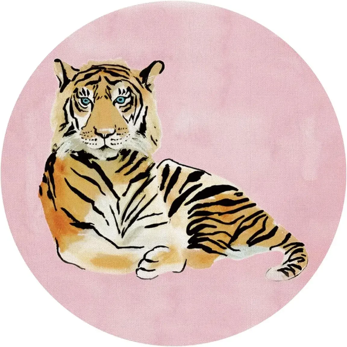 Mouse pad artisan Rectangular mouse Pink Tiger Decor Office Supplies Home Office Desk Accessories Travel Round