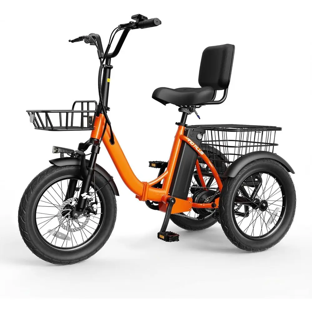 

1200W Electric Trike Bike, 48V 10.4AH Battery, Up to 55 Miles, 18MPH, 18X3 Tires for Adults