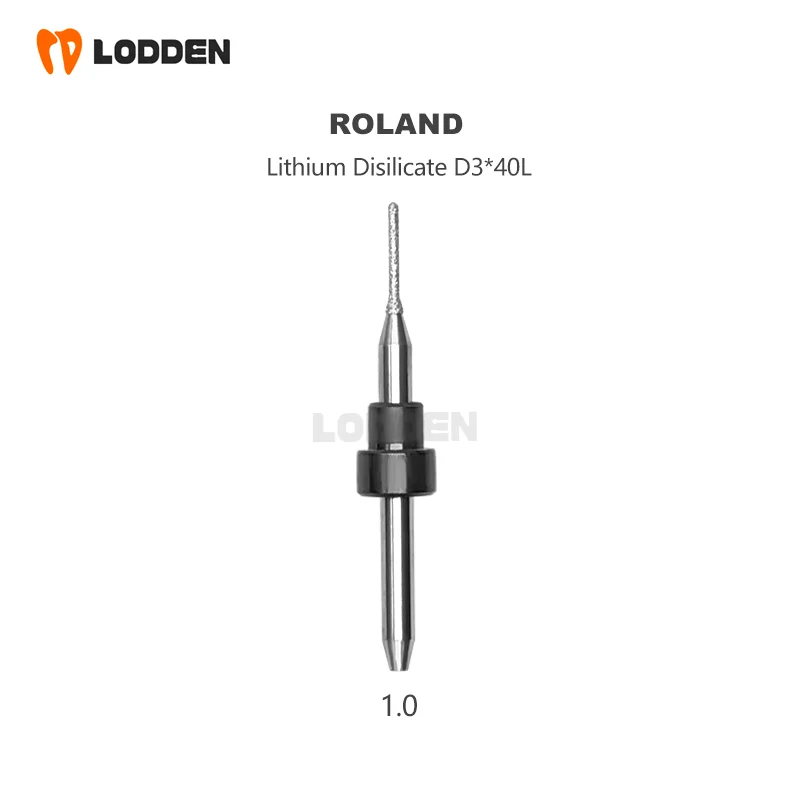 Roland fresas de moagem dentária para dissilicato de lítio zrconia pmma materiais de laboratório dentário 0.6 1.0 2.5mm ferramenta de moagem