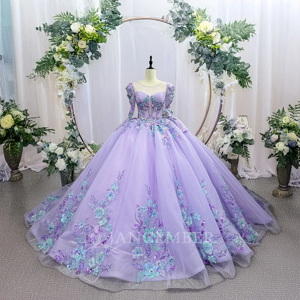 Luxury Purple Princess Ball Gown Quinceañera Dresses Tiered Birthday Party For 15th Girls Customized vestido de 15 quinceañera