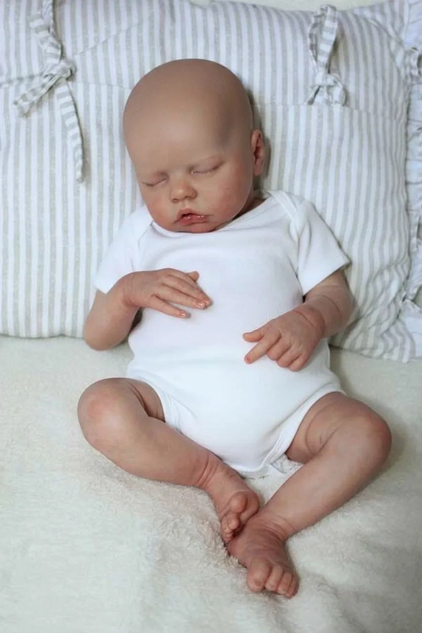 Aizwa1 Realtic Solid Silicone Twins B Baby Girl 16 pulgadas Bebe Soft Touch Reborn Girl Baby Doll (sin sombrero)